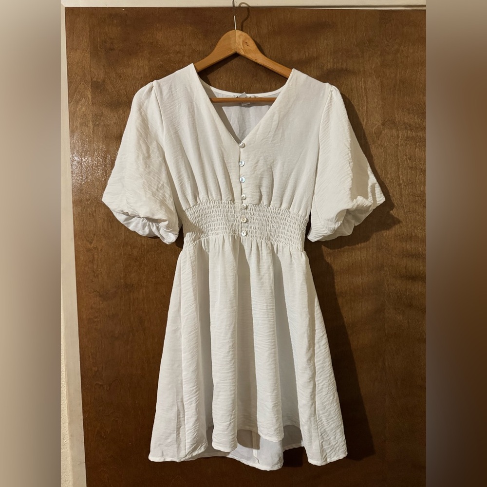 Charlotte Russe Cream Button-Up Midi Dress